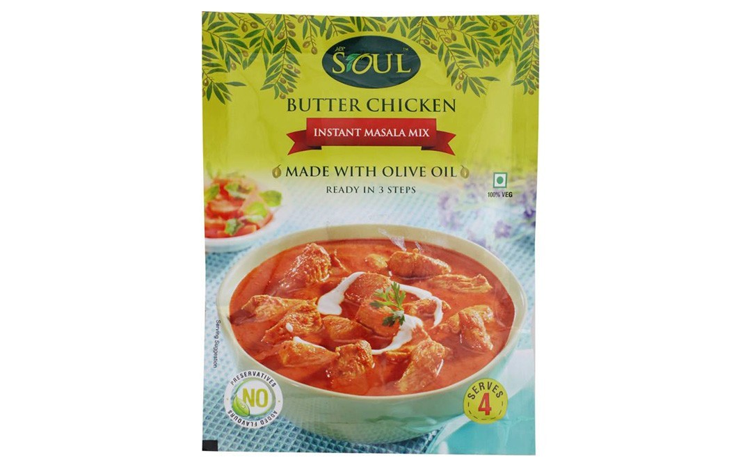 Soul Butter Chicken Instant Masala Mix - Made With Olive Oil   Pack  65 grams